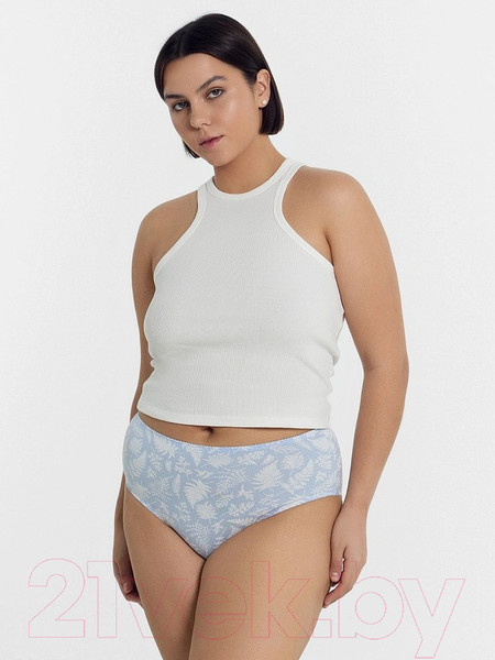 Изображение товара Комплект женских трусов Mark Formelle 412075-3 (р.114, россыпь листиков на голубом)
