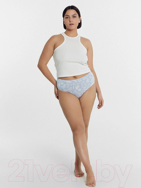 Изображение товара Комплект женских трусов Mark Formelle 412075-3 (р.114, россыпь листиков на голубом)