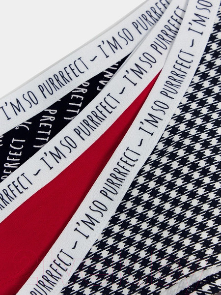 Изображение товара Комплект женских трусов Mark Formelle 412455-1-3 (р.102, черная клеточка на белом)