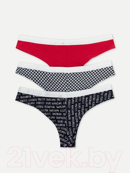 Изображение товара Комплект женских трусов Mark Formelle 412455-1-3 (р.94, черная клеточка на белом-1)