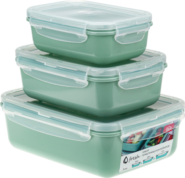 Изображение товара Набор контейнеров Idea Фреш М1426 (3шт, фисташковый)
