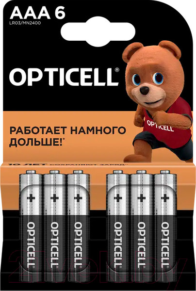 Изображение товара Комплект батареек Opticell Basic AAА (6шт)