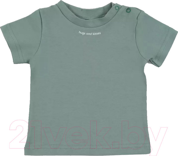 Изображение товара Футболка для малышей Rant Hugs And Kisses / 4672/5-68  (Sage Green, р.68 )