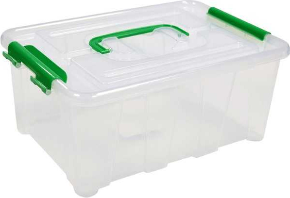 Изображение товара Ящик для хранения deVente 9058216 (4л, прозрачный/зеленый)