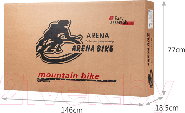 Изображение товара Велосипед Arena Baxter 29 2024 (19, черный матовый, разобранный, в коробке)