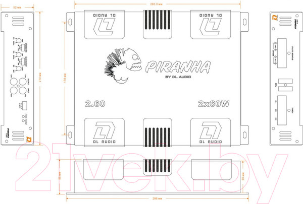 Изображение товара Автомобильный усилитель DL Audio Piranha 2.60