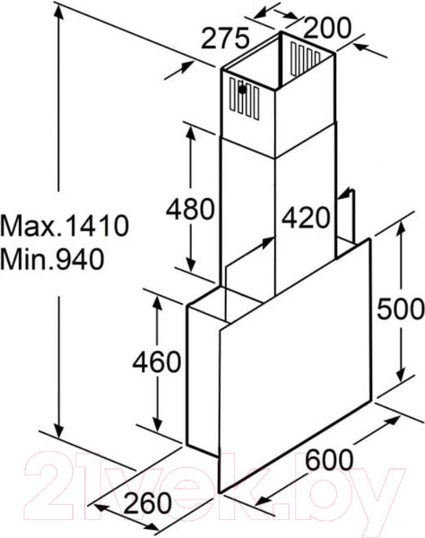 Изображение товара Вытяжка наклонная Maunfeld Fermana 60 (черный)