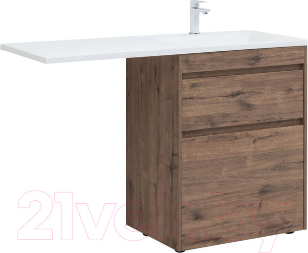 Изображение товара Тумба с умывальником Aquanet Токио 130 R / 335590 (дуб веллингтон)