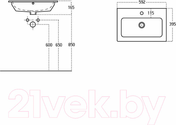 Изображение товара Умывальник Sanovit Practico 60