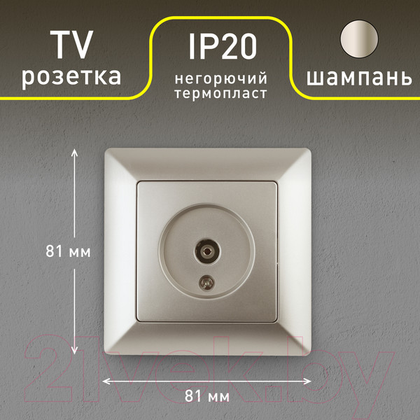 Изображение товара Розетка INTRO Solo 4-301-04 / Б0043371 (шампань)