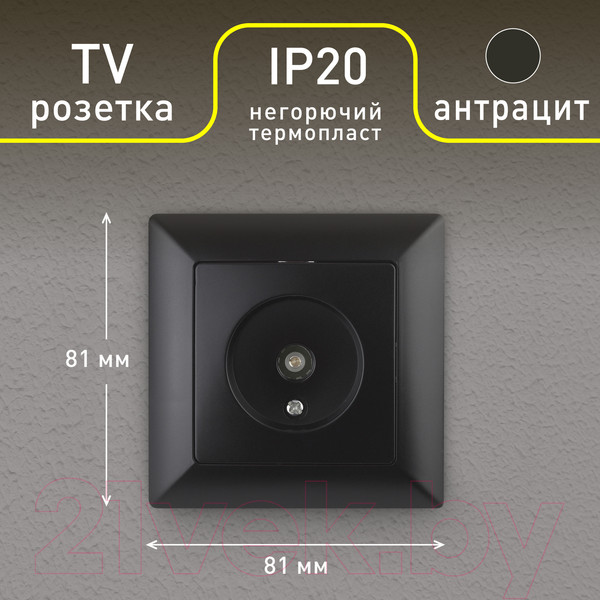 Изображение товара Розетка INTRO Solo 4-301-05 / Б0043372 (антрацит)