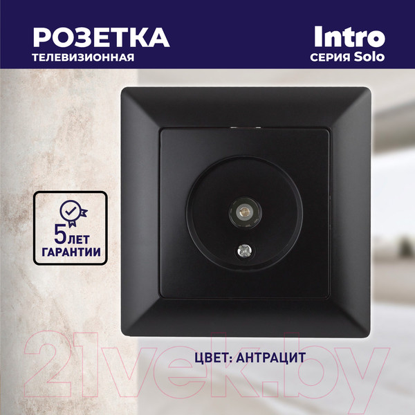 Изображение товара Розетка INTRO Solo 4-301-05 / Б0043372 (антрацит)