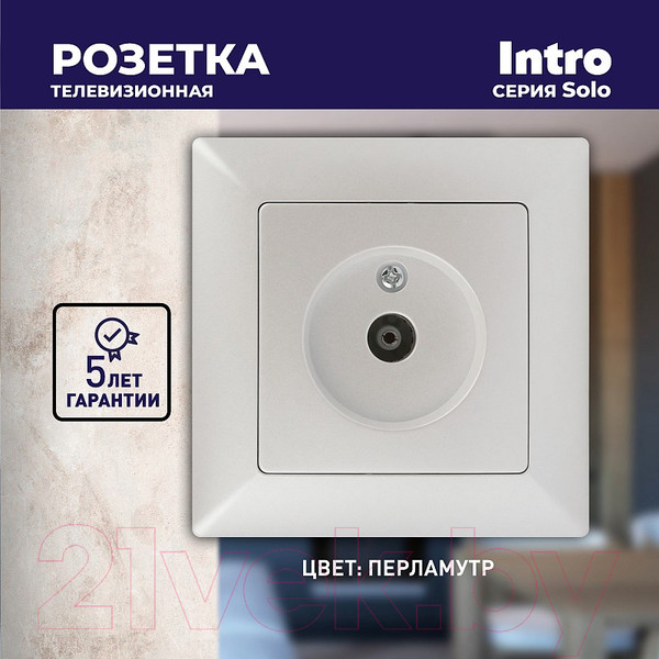 Изображение товара Розетка INTRO Solo 4-301-06 / Б0053992 (перламутр)
