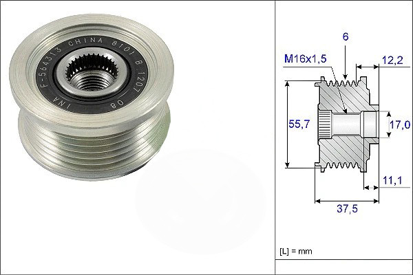 Изображение товара Шкив генератора INA 535022610