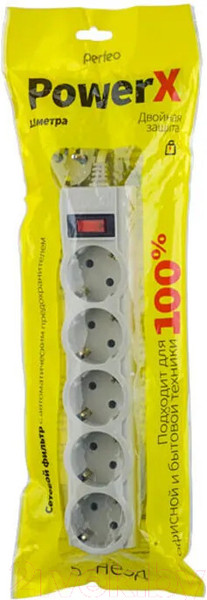 Изображение товара Сетевой фильтр Perfeo PF-A4719 (серый)