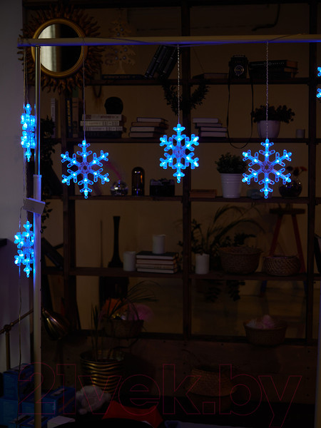 Изображение товара Светодиодная бахрома Uniel ULD-E1503-072/DTA BLUE IP20 SNOWFLAKES-3 / UL-00007336