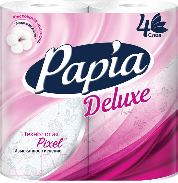 Изображение товара Туалетная бумага Papia Deluxe 4x слойная (4рул, белый)