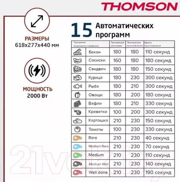 Изображение товара Электрогриль Thomson GC30E01 (черный)