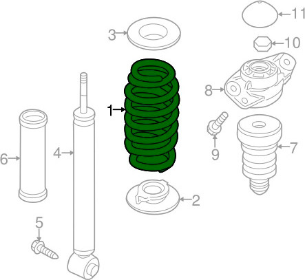 Изображение товара Пружина подвески Volkswagen 1K0511115CL 