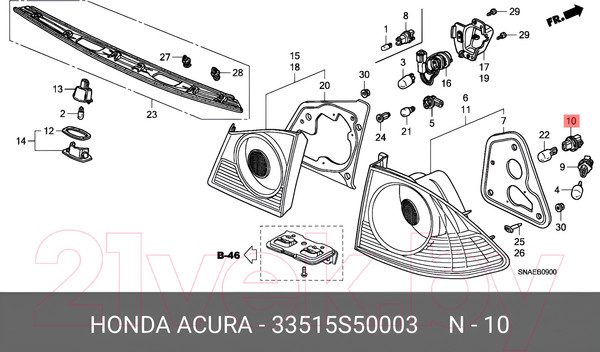 Изображение товара Патрон для автомобильных ламп Honda 33515S50003