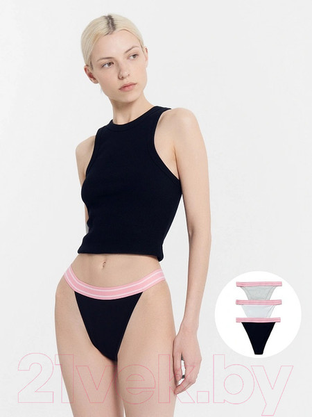 Изображение товара Комплект женских трусов Mark Formelle 412586-3 (р.98, серый меланж 4306-А-1)