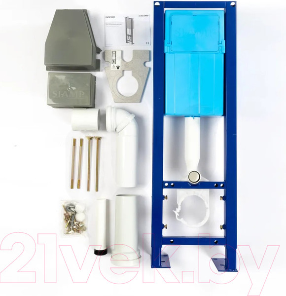 Изображение товара Инсталляция для унитаза Siamp Bcu Ingenio с панелью Cut (хром глянец)