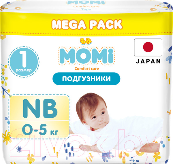 Изображение товара Подгузники детские Momi Comfort Care Mega pack NB 0-5 кг (102шт)
