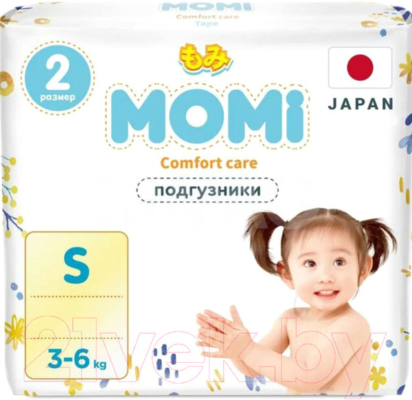 Изображение товара Подгузники детские Momi Comfort Care Mega pack S 3-6 кг (102шт)