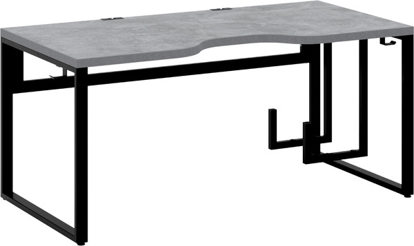 Изображение товара Компьютерный стол Millwood Каир 2 с вырезом 160x80x74.2 (дуб белый Craft/металл черный)