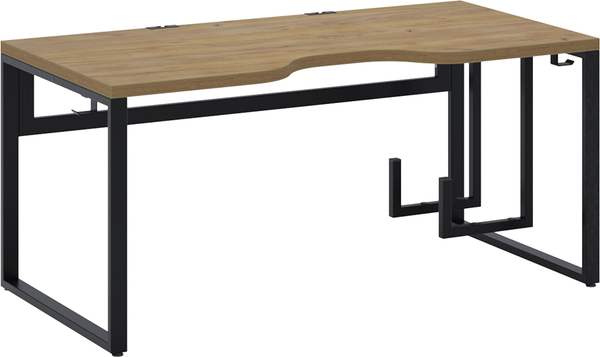 Изображение товара Компьютерный стол Millwood Каир 2 с вырезом 160x80x74.2 (дуб золотой Craft/металл черный)