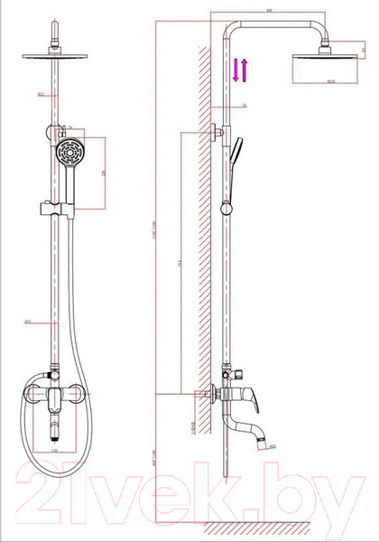 Изображение товара Душевая система со смесителем A-Five А5-0337