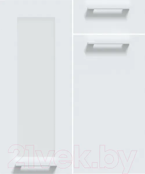 Изображение товара Кухонный гарнитур Interline Мила Gloss 50-12x27 (белый/белый/травертин серый)