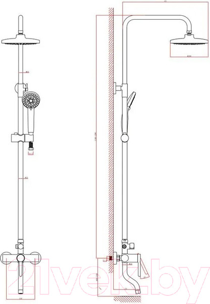 Изображение товара Душевая система со смесителем A-Five А5-0737