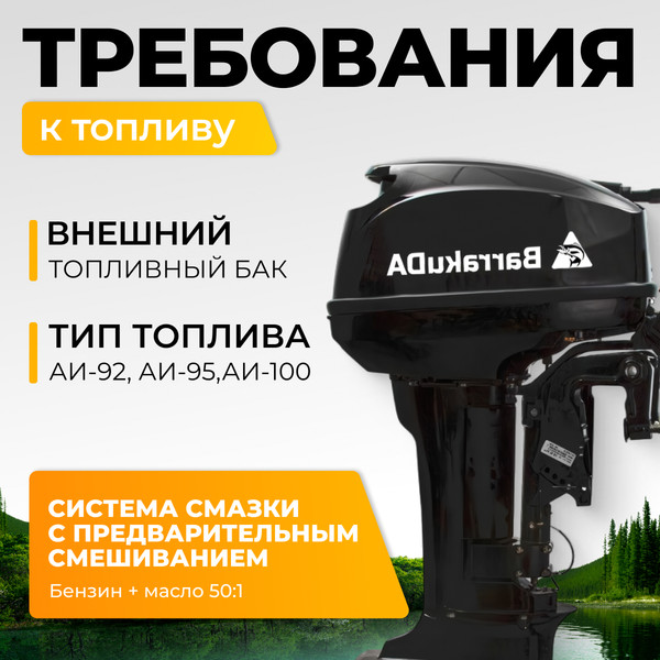 Изображение товара Мотор лодочный BarrakuDA HD9.9FHS