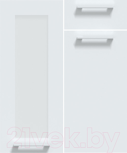 Изображение товара Кухонный гарнитур Интерлиния Мила Gloss 50-12x28 (пепел/пепел/травертин серый)