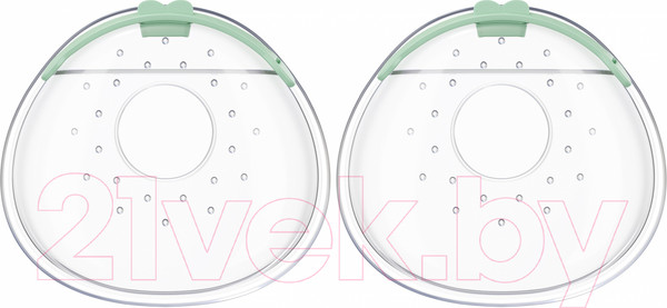 Изображение товара Набор накладок для сбора грудного молока Roxy-Kids С заглушкой / RCOL-001-G (2шт, зеленый)