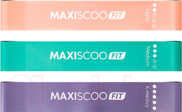Изображение товара Набор эспандеров Maxiscoo Fit С мешком для хранения / MSF-LU-280723-3 (3шт)