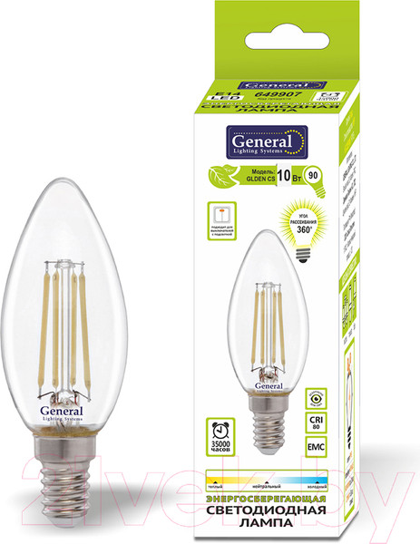 Изображение товара Лампа General Lighting GLDEN-CS-10-230-E14-2700 / 649906