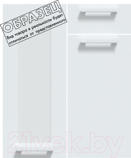 Изображение товара Кухонный гарнитур Интерлиния Мила Gloss 60-12x26 (белый/серый/травертин серый)