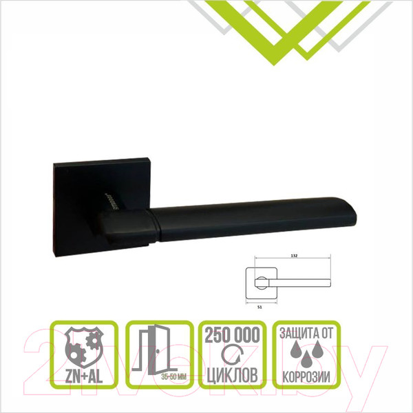 Изображение товара Ручка дверная Trodos 572 серия 03 Slim (черный)
