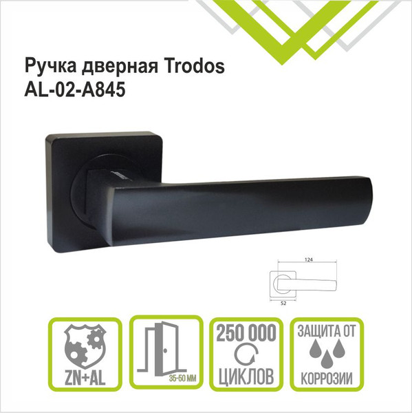 Изображение товара Ручка дверная Trodos 845 серия 02 (черный)