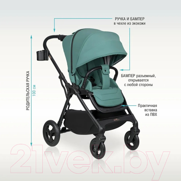 Изображение товара Детская прогулочная коляска Aimile Aster / AS-002 (зеленый)