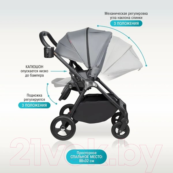 Изображение товара Детская прогулочная коляска Aimile Aster / AS-003 (серый)