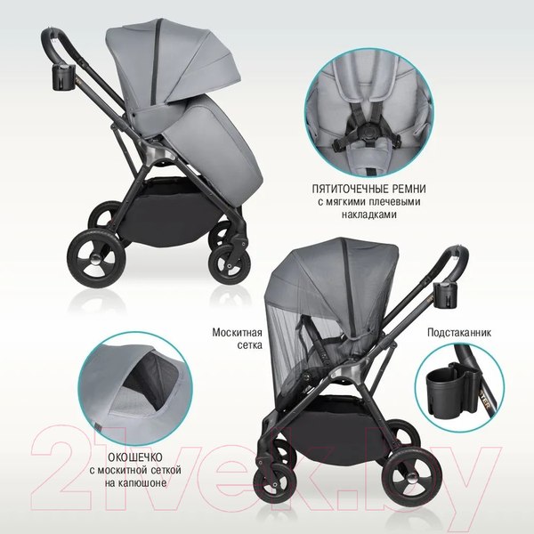 Изображение товара Детская прогулочная коляска Aimile Aster / AS-003 (серый)
