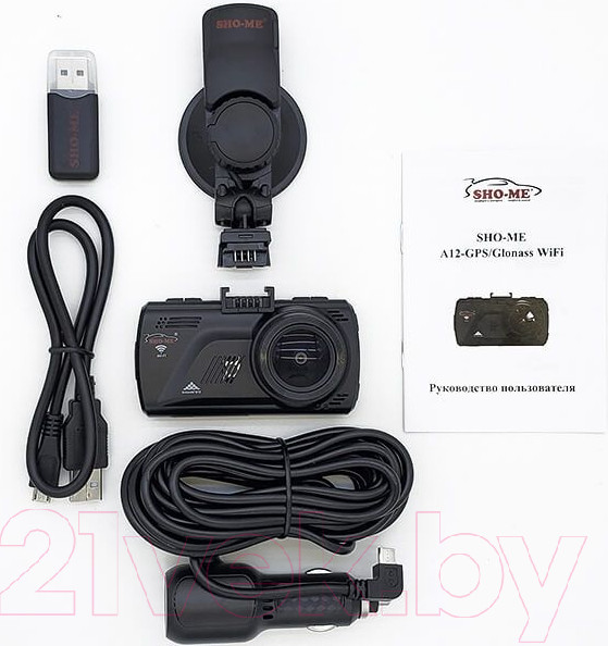 Изображение товара Автомобильный видеорегистратор Sho-Me A12-GPS/Glonass Wi-Fi (черный)