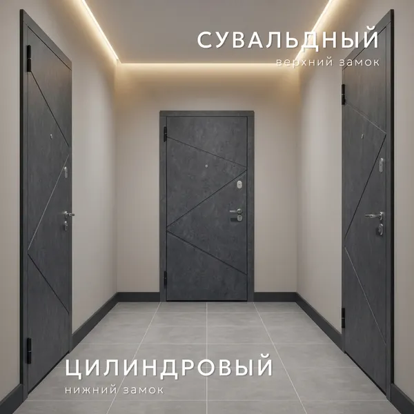 Изображение товара Входная дверь Guard Line бетон 96x205 левая (графит/бетон серый)