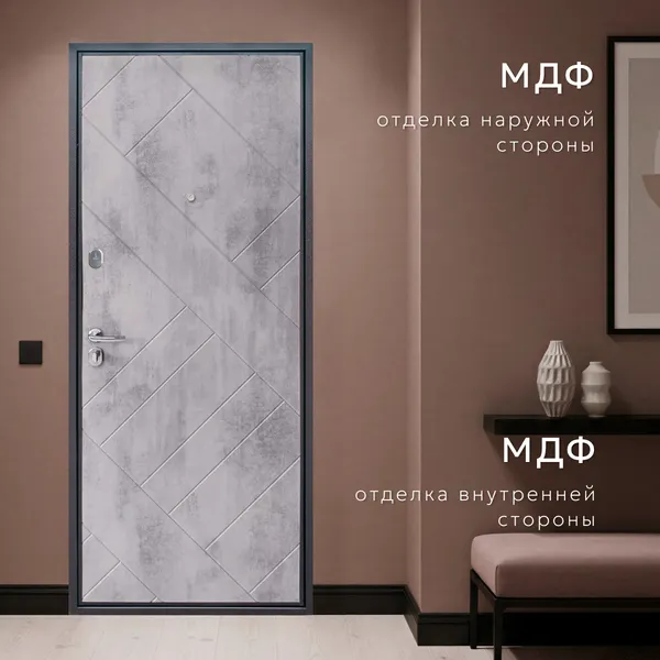 Изображение товара Входная дверь Guard Line бетон 96x205 левая (графит/бетон серый)