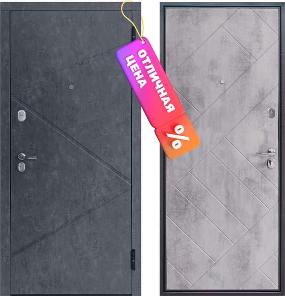 Изображение товара Входная дверь Guard Line бетон 96x205 правая (графит/бетон серый)