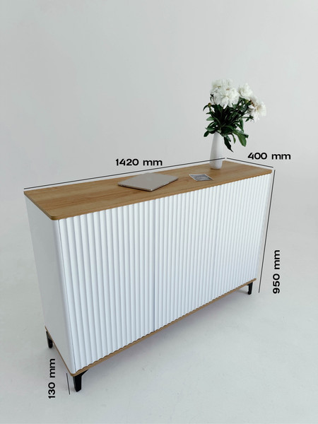 Изображение товара Тумба Shtabe Royal 5051 эко (белый/дуб кантри золотой/черный)