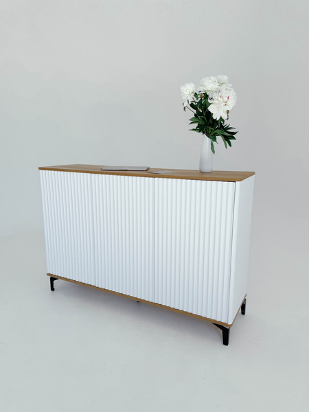 Изображение товара Тумба Shtabe Royal 5051 эко (белый/дуб кантри золотой/черный)
